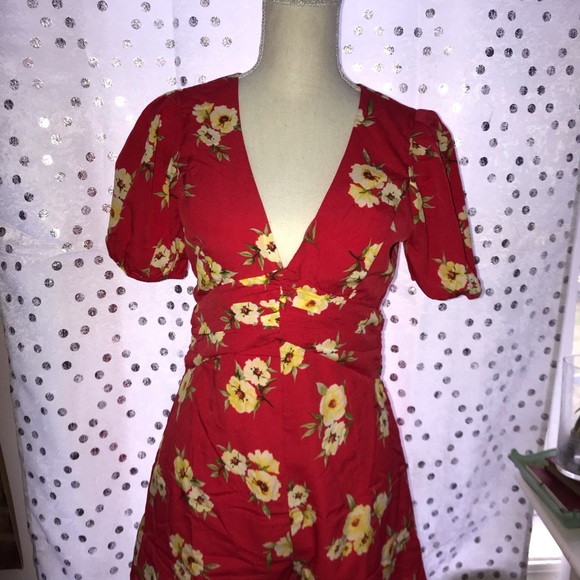Red Flower Romper - Picture 2 of 5